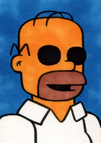Homer Simpson framed original pop art, Neil Jam style – $13 – Homer is 